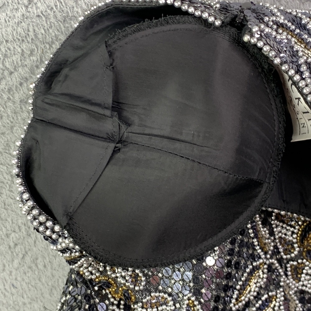 Black Tie Oleg Cassini Top Womens Size 8 Beaded Vintage Longsleeve Beautiful - Picture 12 of 14